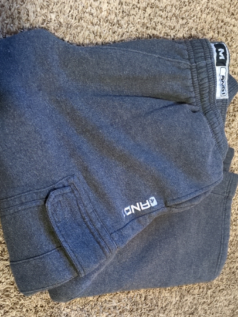 AND1 Dark Gray Men’s Fleece Sweatpants with Logo
